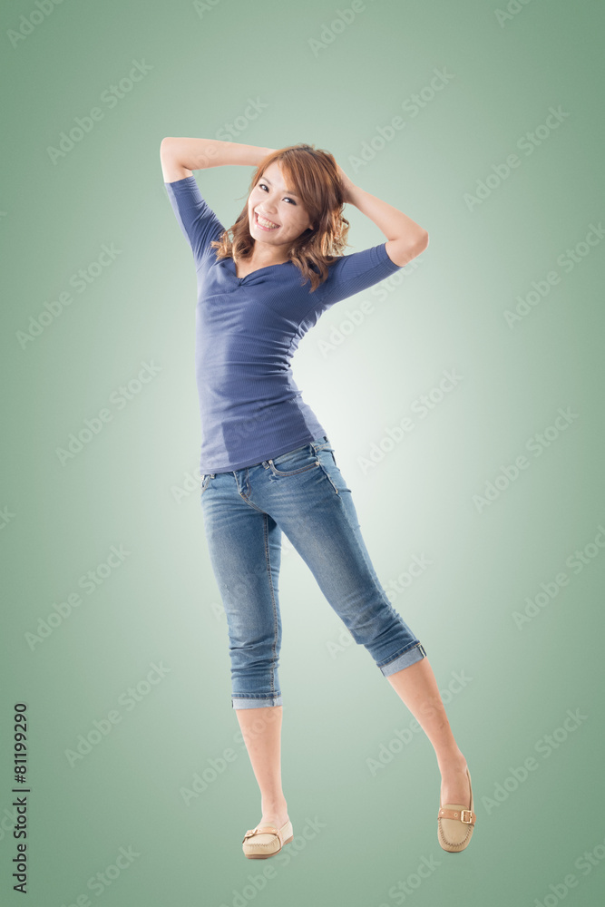 Excited Asian young girl Excited Asian young girl
