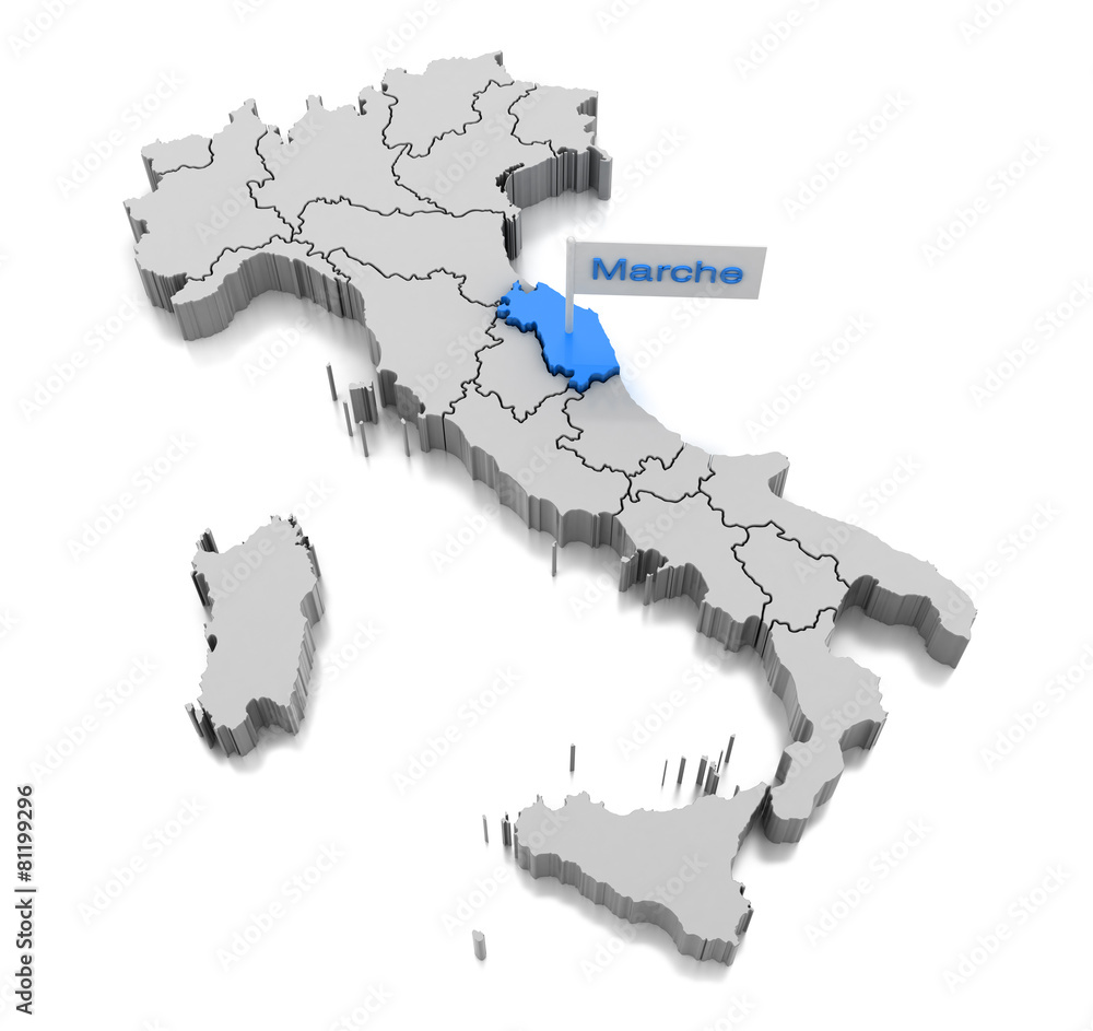 Map of Marche region