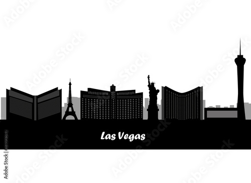 March 21, 2015: Illustration of silhouette of the city of Las Ve