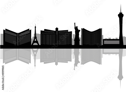 March 21, 2015: Illustration of silhouette of the city of Las Ve