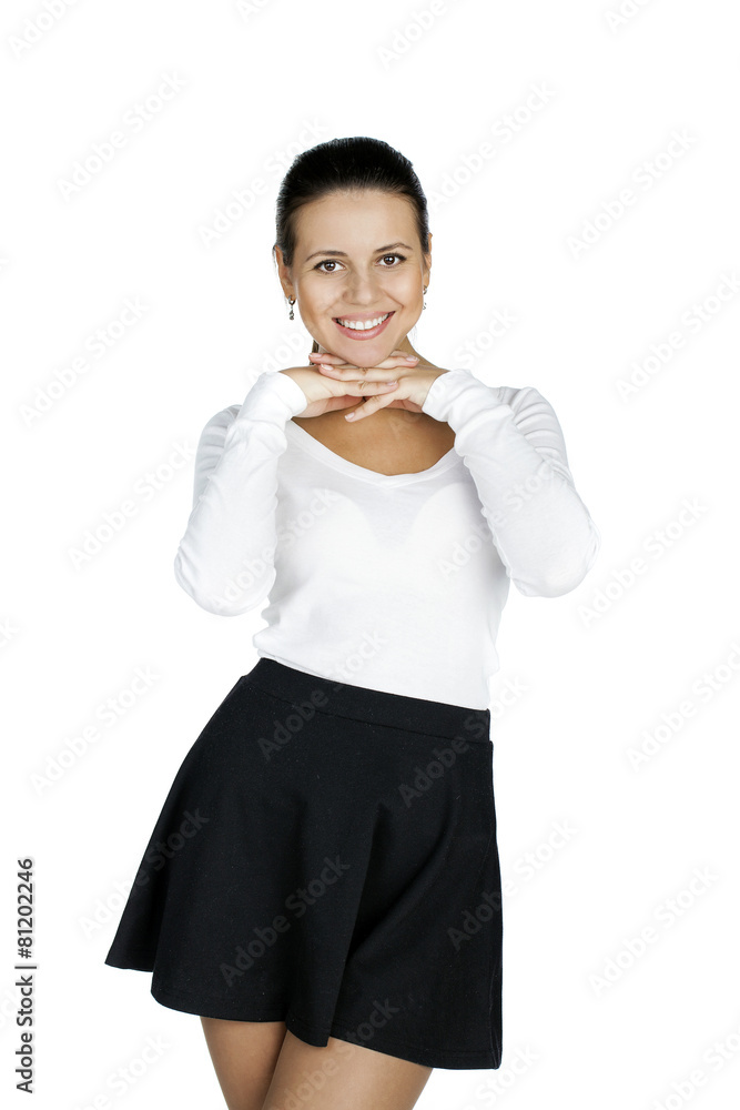 Portrait of a beautiful young girl, isolated on white background Portrait of a beautiful young girl, isolated on white background