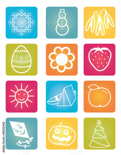 year-calender-colour-icons