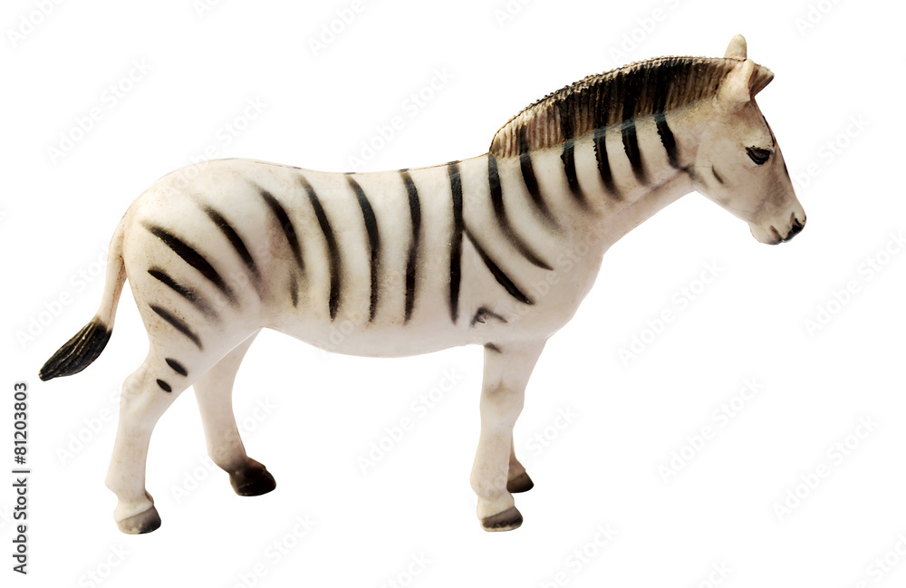 Obraz premium zebra Toy on white background