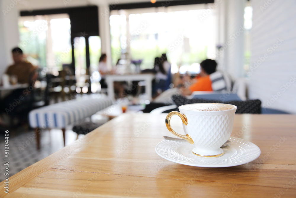 coffee on wood background