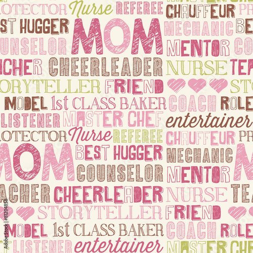 Mother's Day seamless word pattern