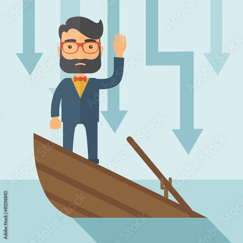 Obraz na plátně Business drowned