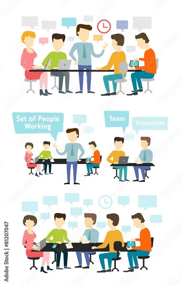 People working at the desk. People working at the desk.