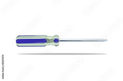 Blue screwdriver isolated on white