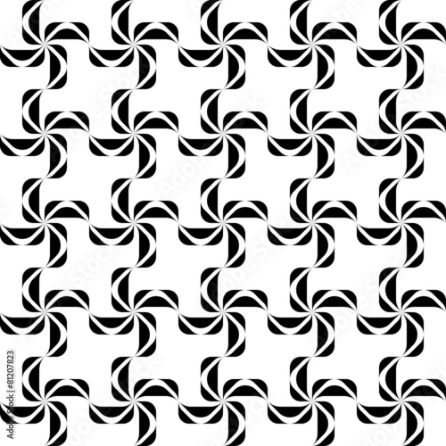 Black and white geometric seamless pattern twist stylish.