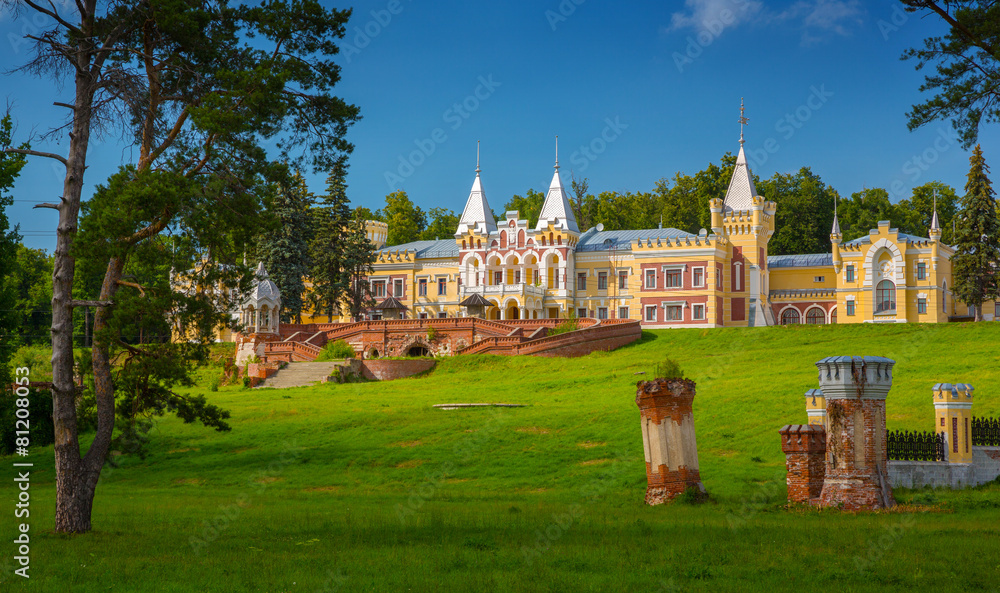 Fototapeta premium mansion of baron Von Dervis in village Kiritzi, Russia, 1889-190