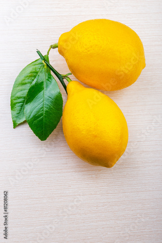 Fresh sliced lemon on a table.