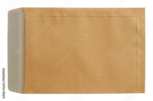 Brown envelope isolated on white