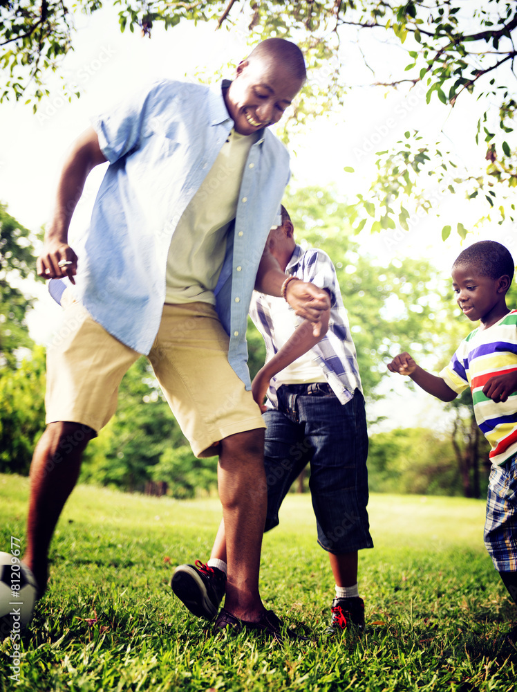 Fototapeta premium African Family Happiness Holiday Vacation Activity Concept