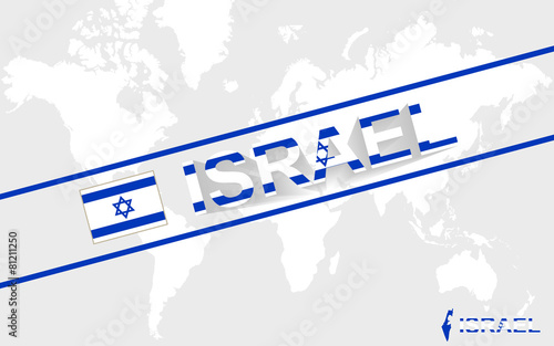 Israel map flag and text illustration
