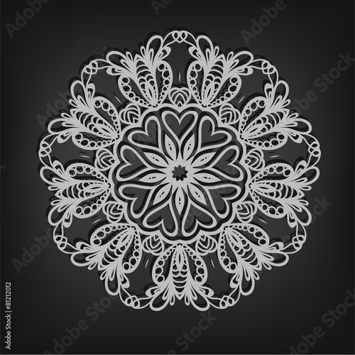 Vector vintage circle pattern in Victorian style. Ornate element