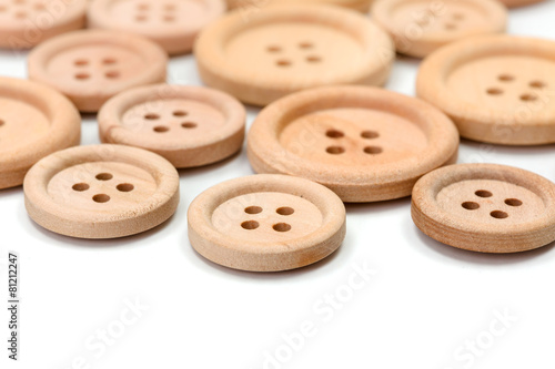 Macro of wooden buttons