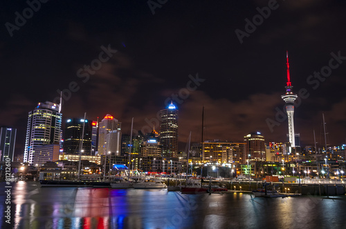Auckland, New Zealand city at night