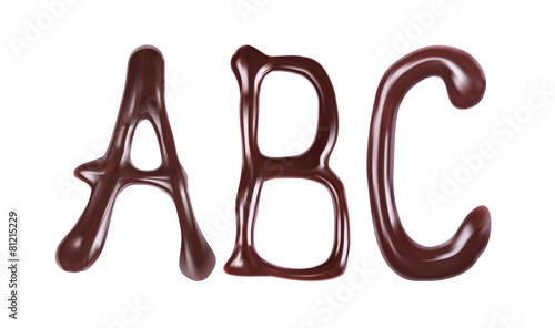 ABC chocolate letters isolated on white