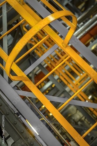 Ladder in industrial interior