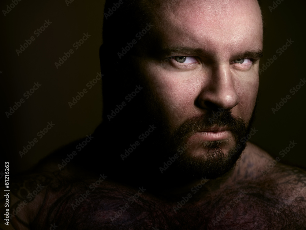 Dark portrait of a bearded man Dark portrait of a bearded man