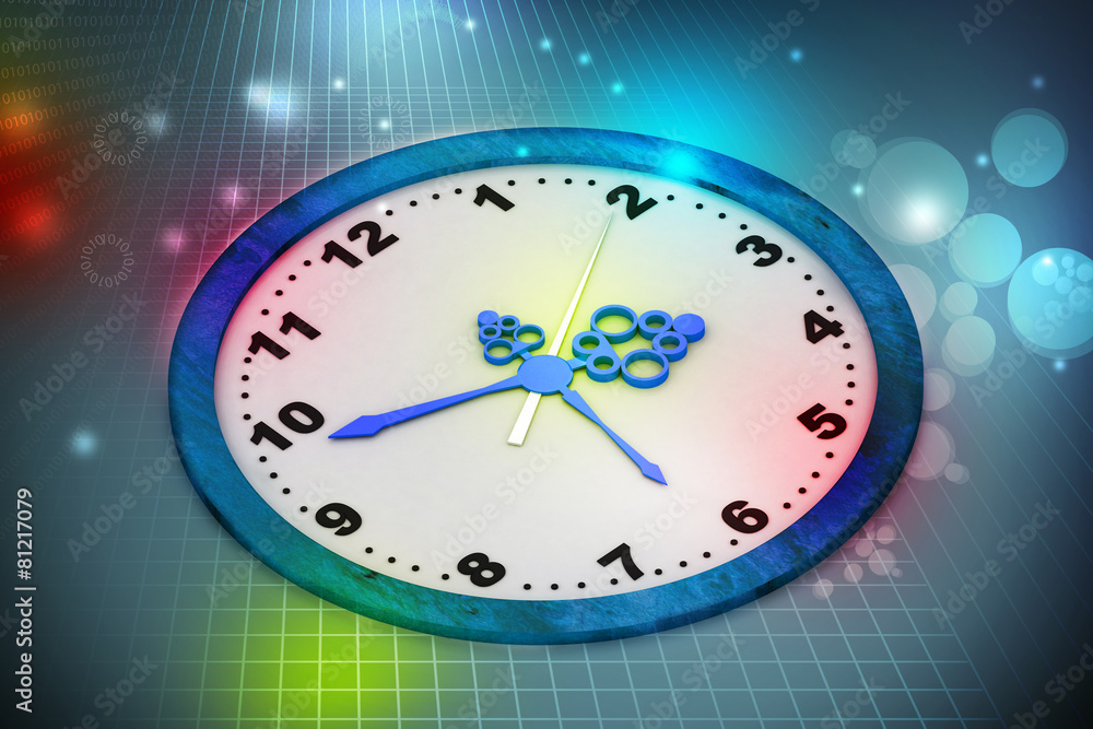 Fototapeta premium Clock in color background
