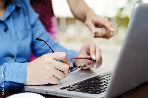 Wallpaper Mural team work discussing on computer Torontodigital.ca