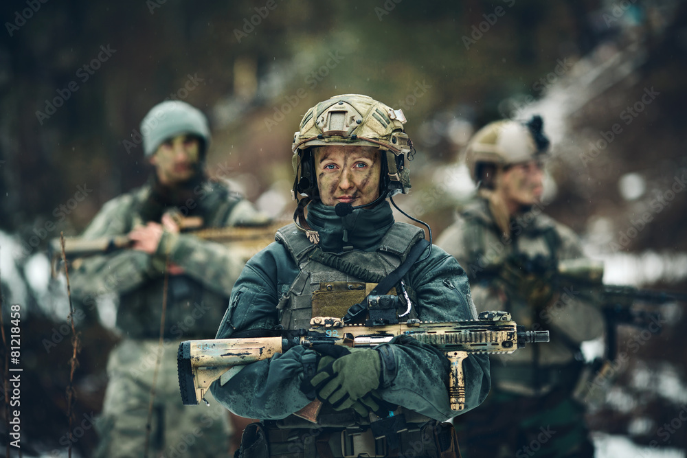 woman soldier member of ranger squad woman soldier member of ranger squad