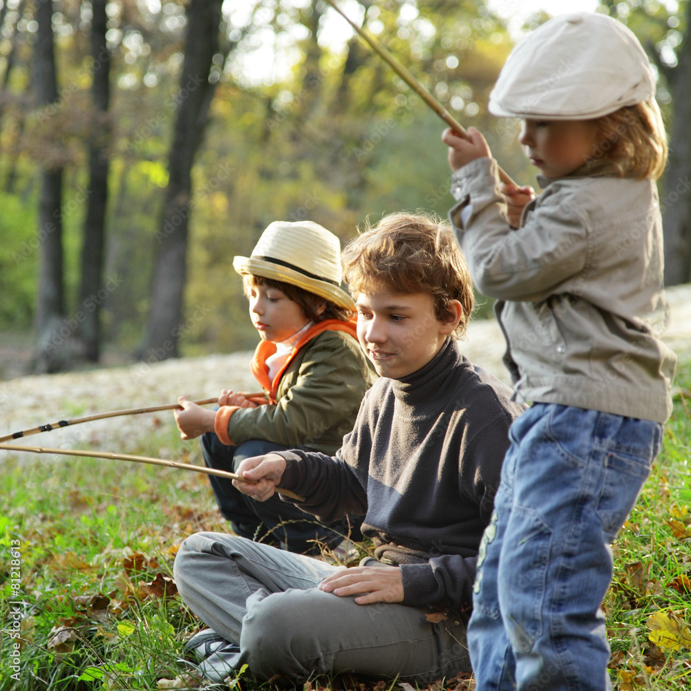 happy boys go fishing on the river happy boys go fishing on the river