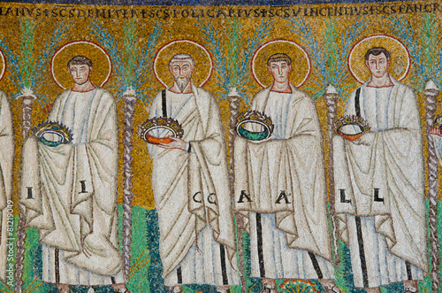Quadro su tela Old byzantine mosaics at the St Apolonaire church in Ravenna.