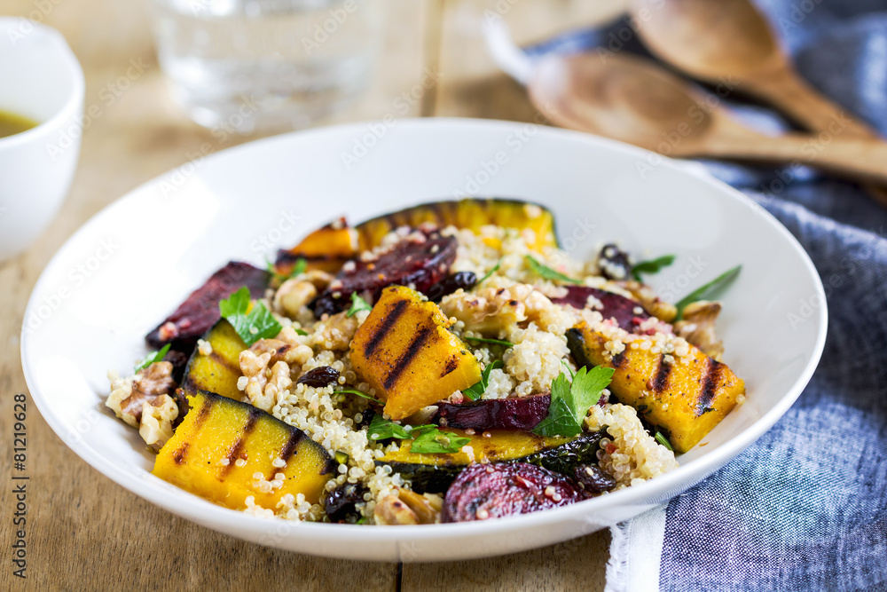 Quinoa with grilled pumpkin and beetroot salad Quinoa with grilled pumpkin and beetroot salad