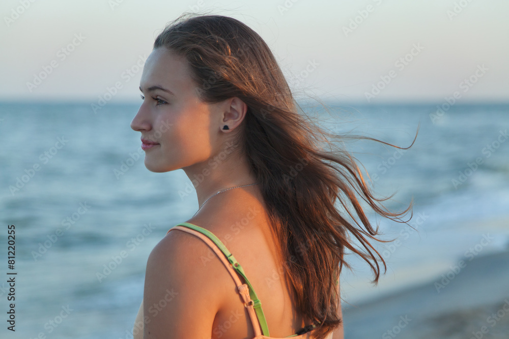 Girl looks at the sea Girl looks at the sea