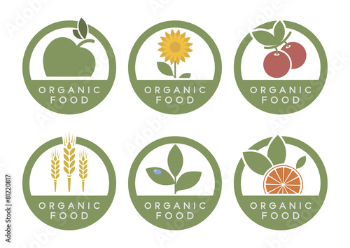 Organic food icons