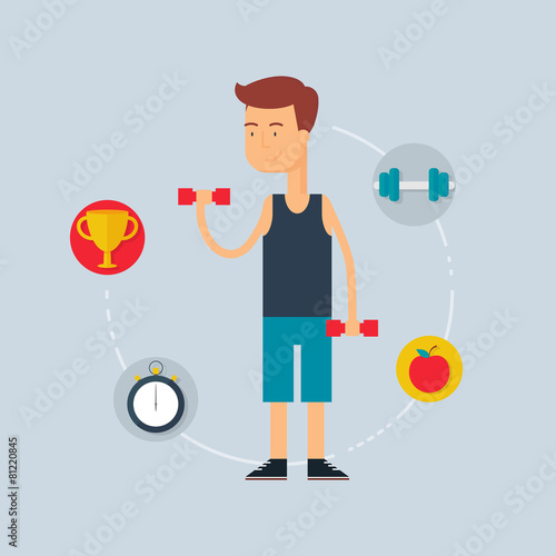 Character - sportsman, sport concept.