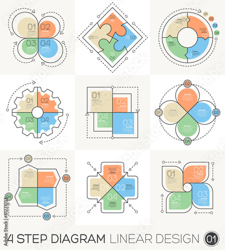 Linear line Graphic design Elements Infographic Template for c