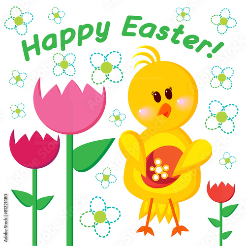 Greeting card happy Easter. Vector illustration