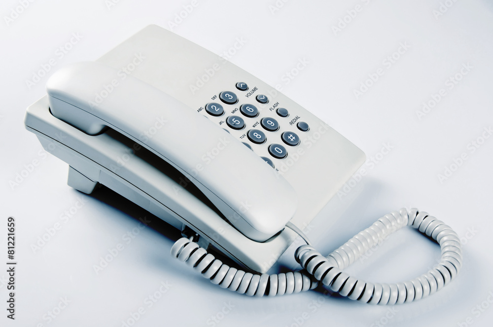 Office telephone against white background Office telephone against white background