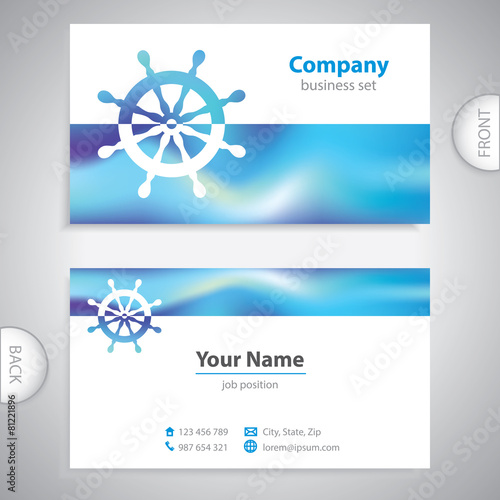 business card - business card - steering wheel rudder