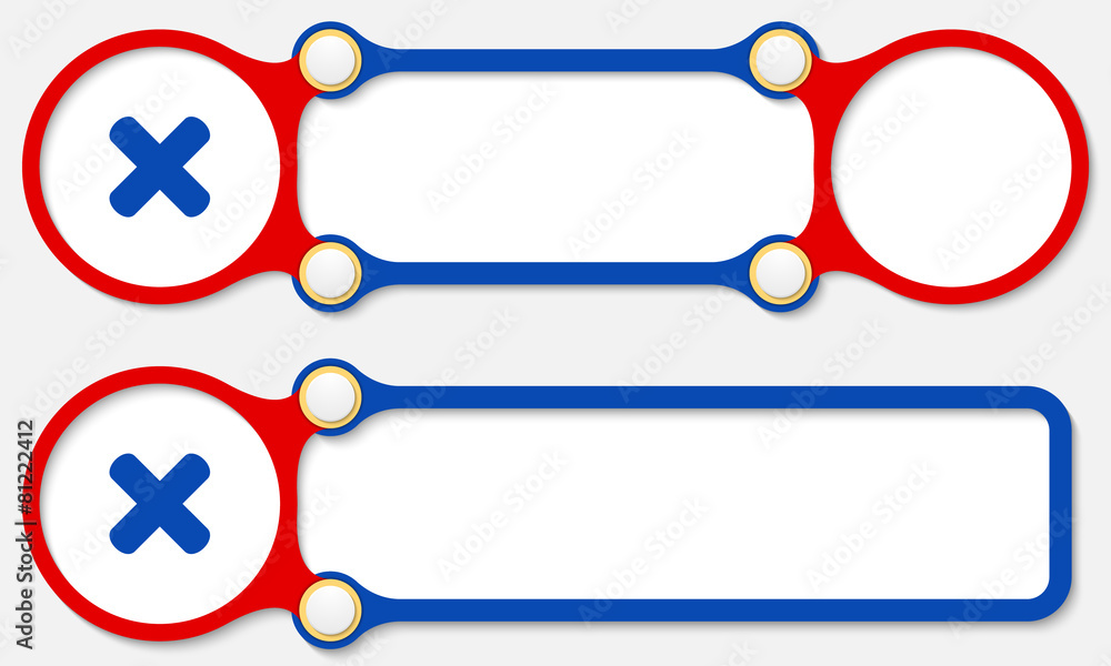 Two vector abstract frames for your text and multiplication symb Two vector abstract frames for your text and multiplication symb