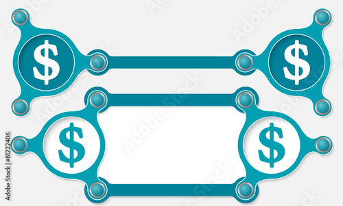 Two vector abstract text boxes for your text and dollar symbol