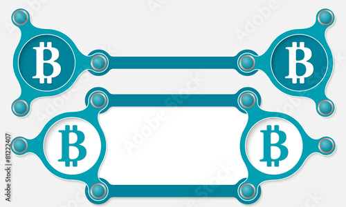 Two vector abstract text boxes for your text and bit coin symbol