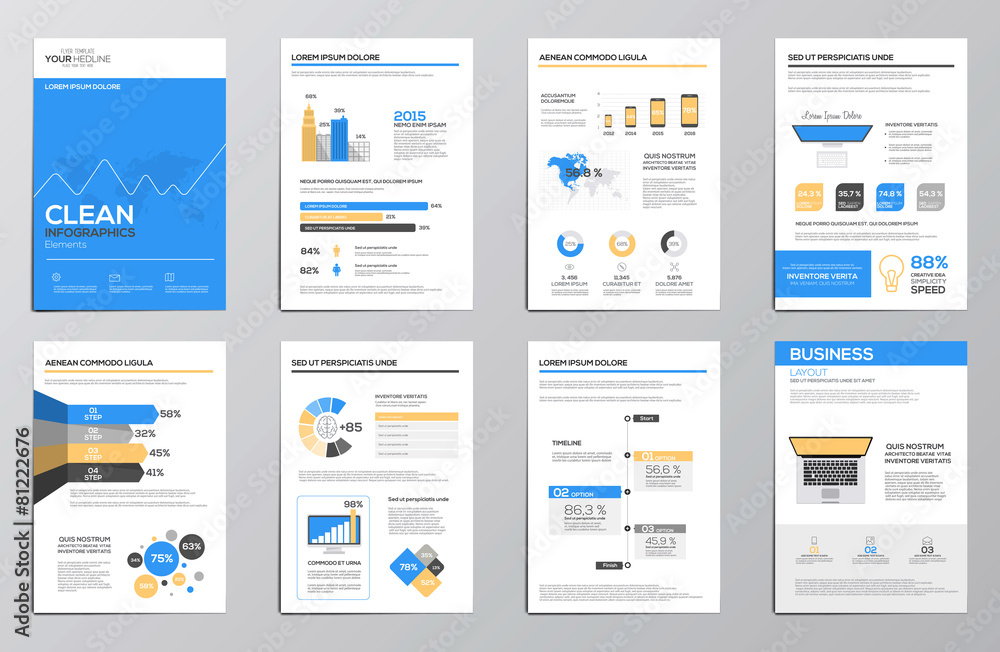 Business infographics elements for corporate brochures