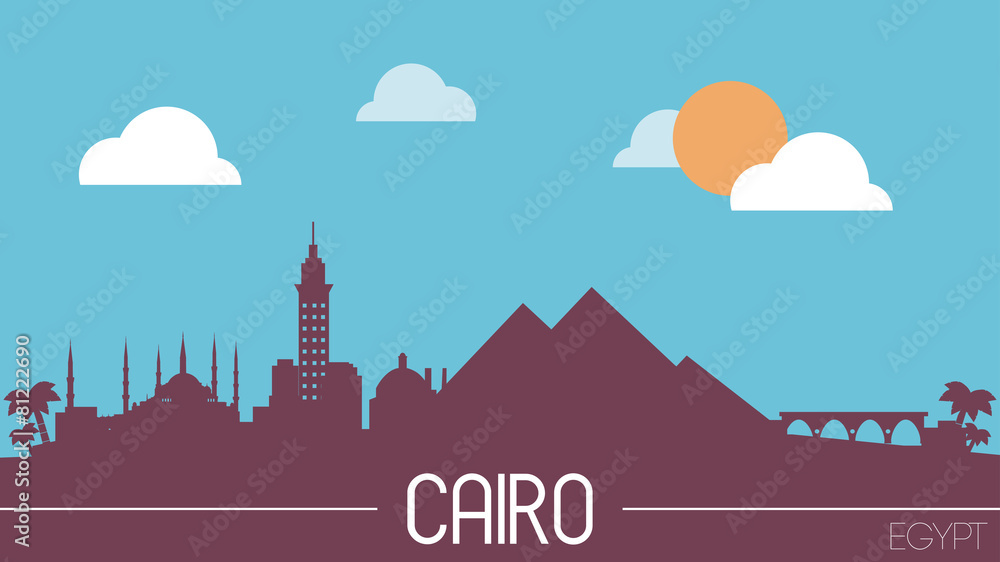 Cairo Egypt skyline silhouette flat design vector illustration