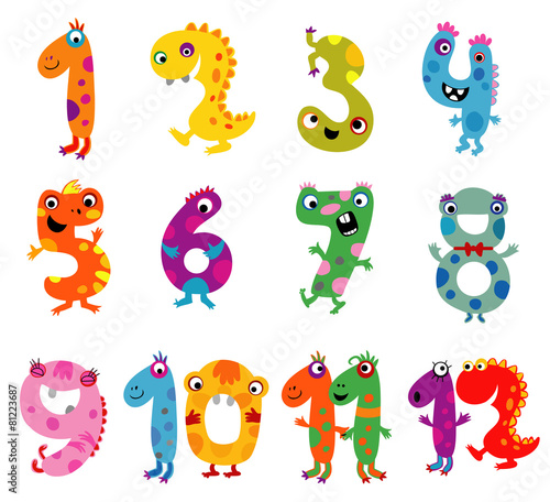 Cartoon monsters numbers