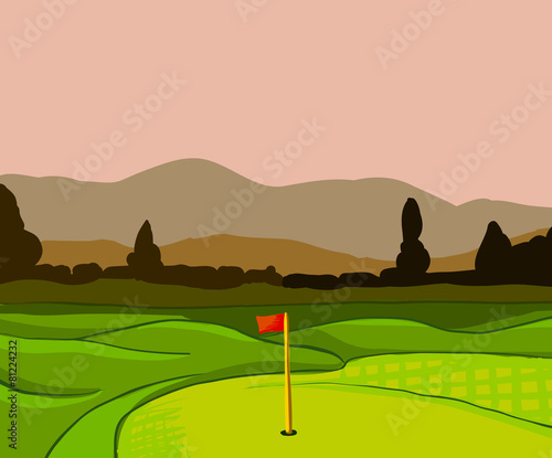 Golf course vector background