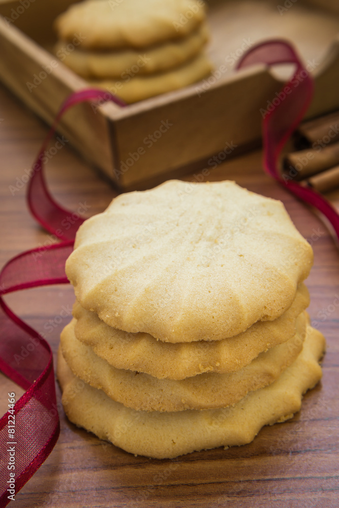 Butter cookies on table Butter cookies on table