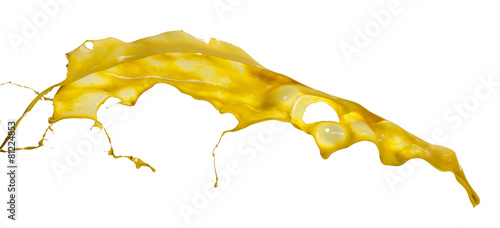 yellow paint splashes isolated on white background