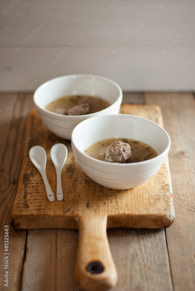 Vietnamese meatballs in broth Vietnamese meatballs in broth