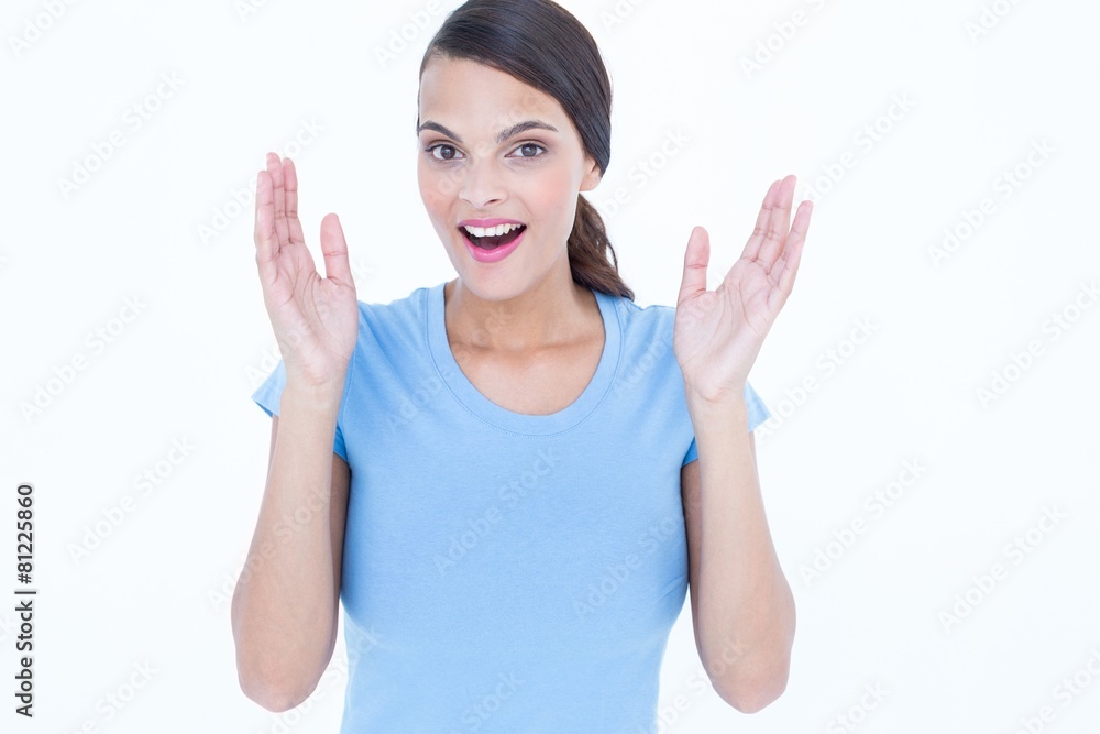 Happy surprised young woman Happy surprised young woman