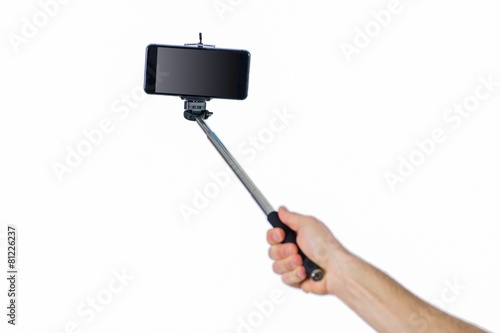 Man using a selfie stick
