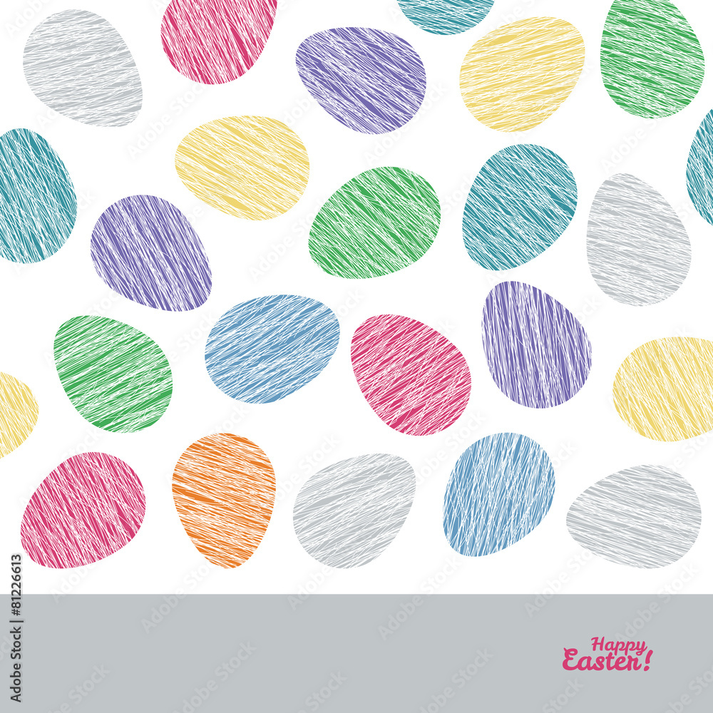 'Happy Easter!' card. Easter eggs with Scratched texture. 'Happy Easter!' card. Easter eggs with Scratched texture.